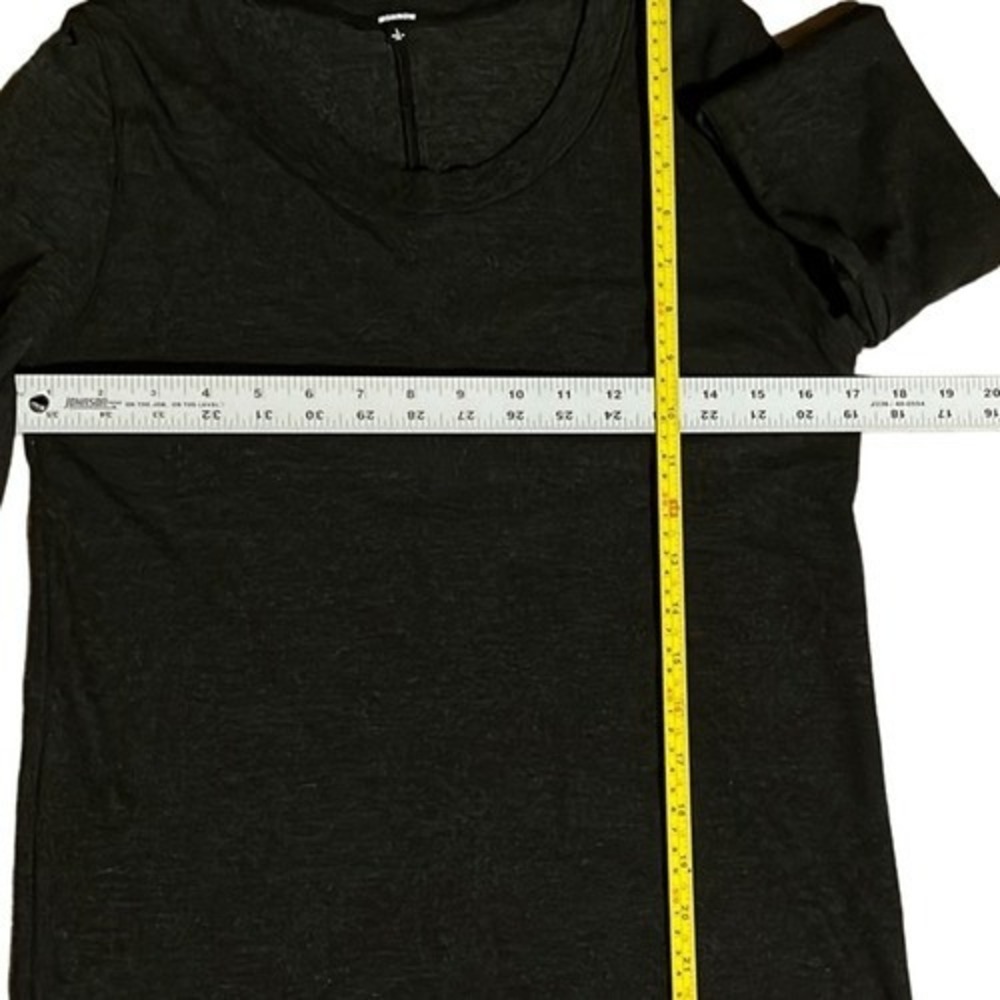 Monrow Womens Sz Large Charcoal Tri-Blend Fitted Long Sleeve Lightweight USA - Picture 7 of 10